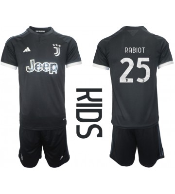 Lacne Dětský Futbalové dres Juventus Adrien Rabiot #25 2023-24 Krátky Rukáv - Tretina (+ trenírky)